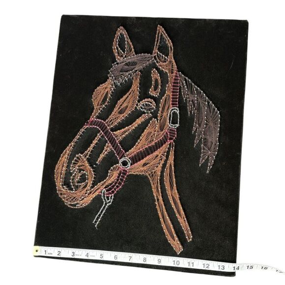 Vintage Horse Head Nail and Thread Art Handmade - Picture 2 of 6